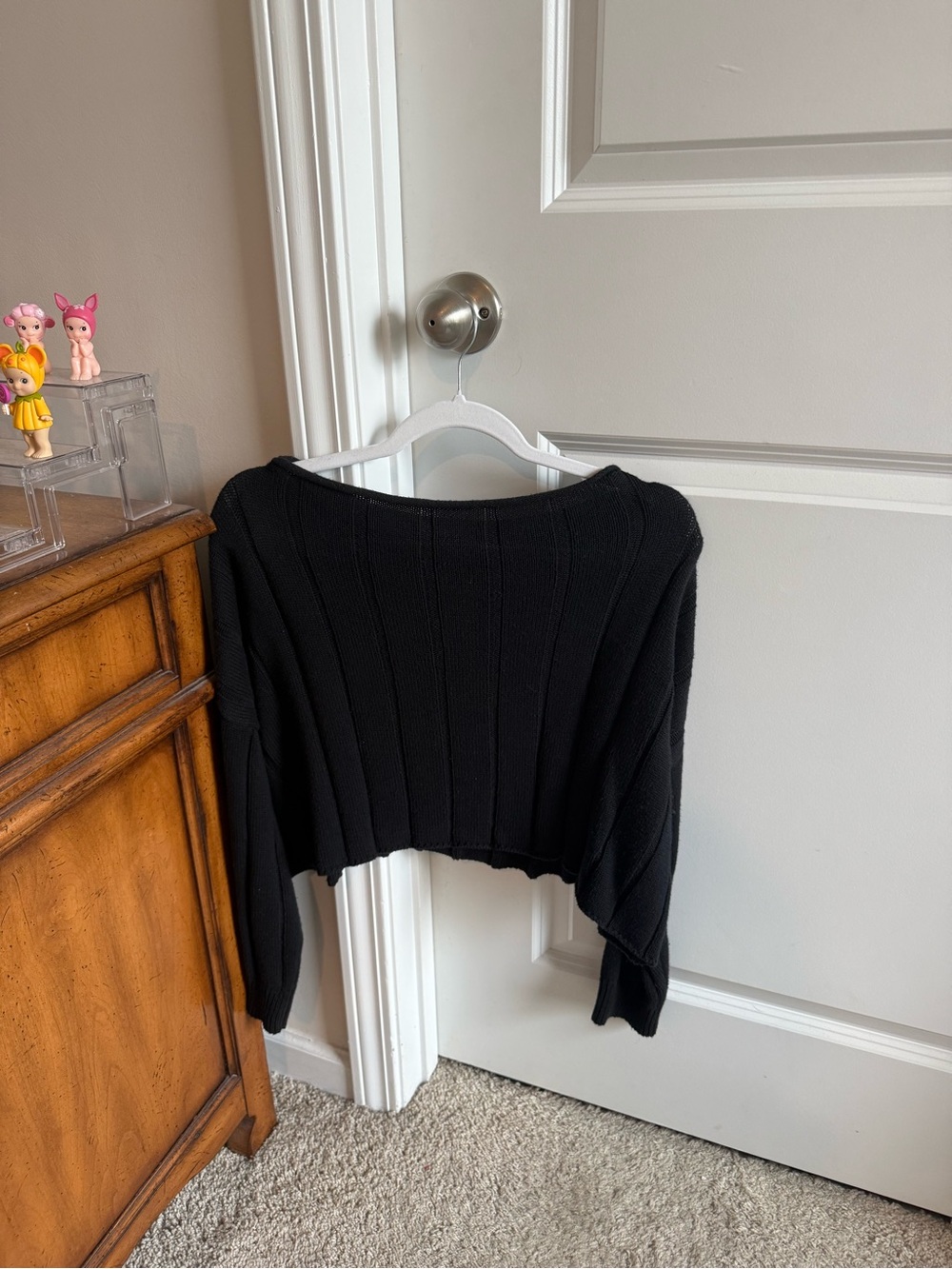 Princess Polly Black Knit Cropped Sweater